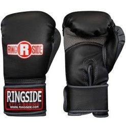 Ringside Boxing Bag Gloves Fitness Workout Training Gloves - Black 12 Oz.