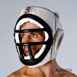 ProForce Karate Headguard W/ Face Cage Sparring Shield - White