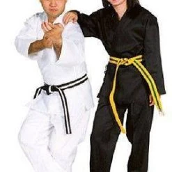 Tigerclaw Apparel Medium Weight Student Karate Uniform Gi W/ White Belt Child Adult Size Black TKD