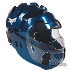 ProForce Karate Head Gear Taekwondo Sparring Head Guard W/ Face Shield - Blue Protective