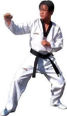 Apparel Tiger Claw Taekwondo V-Neck Uniform Adult & Child Gi White With Black Trim