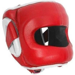 Ringside Deluxe Face Saver Boxing Headgear - Red / White
