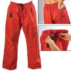 ProForce Gladiator 8 Oz. Combat Karate Uniform Gi Pants Child Youth Adult - Red Apparel