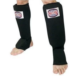 Protective Combat Sports Shin Guards Slip On Insteps - Black