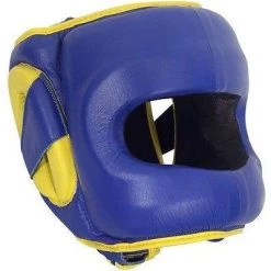 Ringside Deluxe Face Saver Boxing Headgear - Blue / Yellow