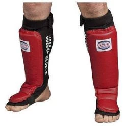 Combat Sports MMA Training Sparring Shin Guards - Red
