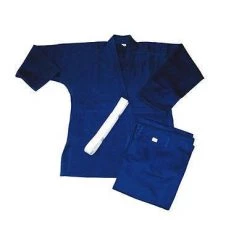 Unbranded Single Weave Judo Uniform Gi - Blue With White Belt Apparel