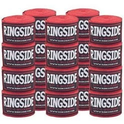 Ringside Boxing Handwraps 10 Pack MMA Kickboxing Muay Thai Hook & Loop Red Protective