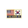 AWMA USA Korea Flag Taekwondo Sew On Patch For Uniforms Bags Hats Jackets Backpacks