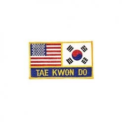 AWMA USA Korea Flag Taekwondo Sew On Patch For Uniforms Bags Hats Jackets Backpacks