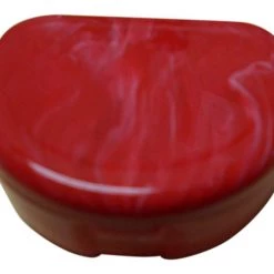 Protective ProForce Marble Design Mouthguard Case - Red/White