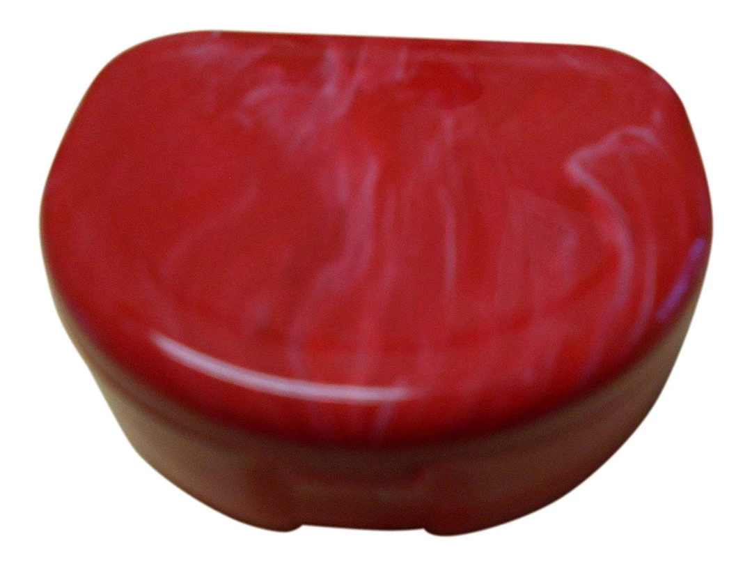 Protective ProForce Marble Design Mouthguard Case - Red/White 1 Protective ProForce Marble Design Mouthguard Case - Red/White
