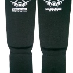 Martial Arts Armory Elastic Cloth Shin Guards - Black Protective