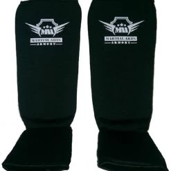 Martial Arts Armory Elastic Cloth Shin Guards - Black Protective